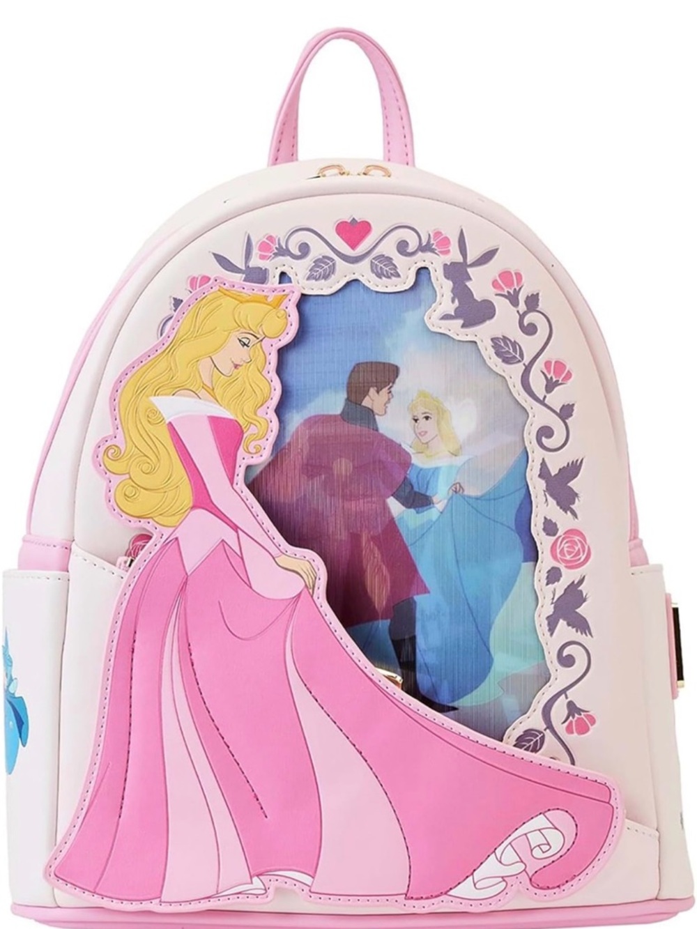 NEW Loungefly Disney AURORA & Phillip Sleeping Beauty Lenticular Backpack Bag